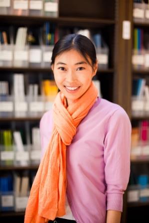 young woman in a scarf
